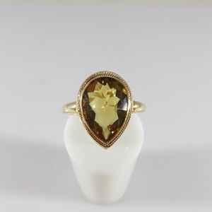 Vintage Yellow Citrine 14k Gold Ring 💛